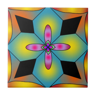 Colorful tile style mandala