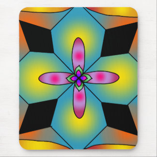 Colorful tile style mandala mouse pad