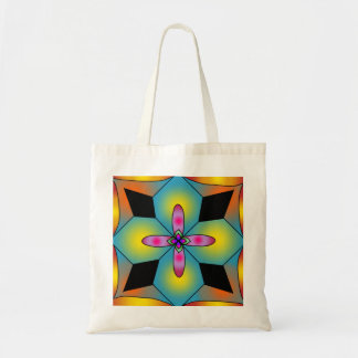 Colorful tile style mandala tote bag