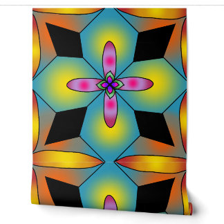 Colorful tile style mandala wallpaper