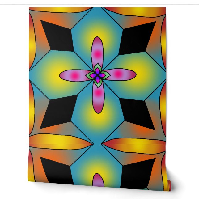 Colorful tile style mandala  wallpaper  (Unrolling)