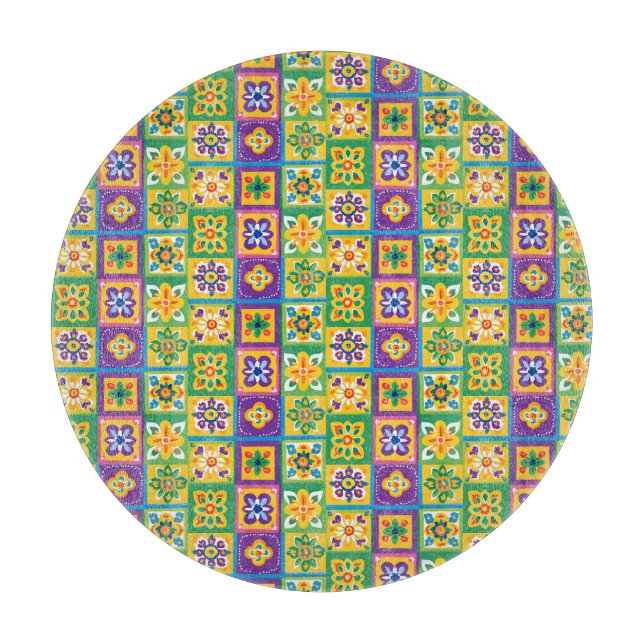 Colorful Tiles Cutting Board (Front)