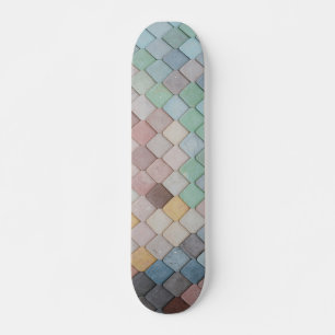 Colorful Tiles Pattern Skateboard