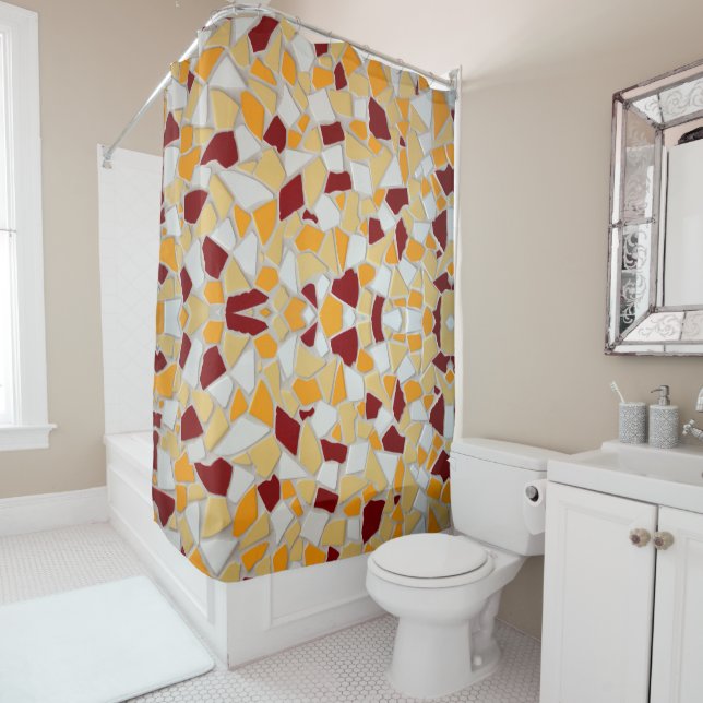 Colorful tiles texture Shower Curtain (In Situ)