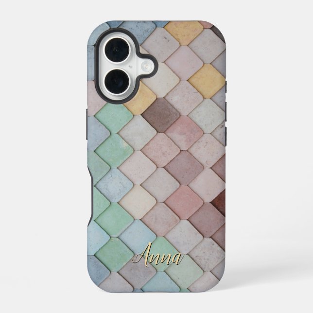 Colorful Tiles Theme Personalized  Iphone Case (Back)