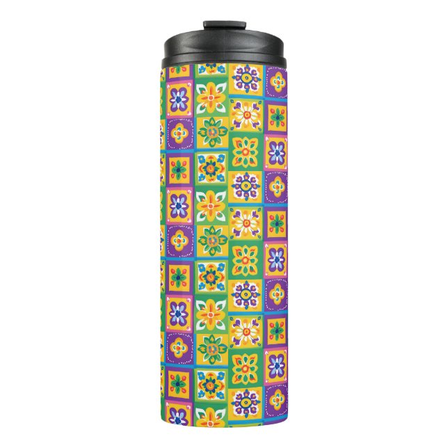 Colorful Tiles Thermal Tumbler (Front)