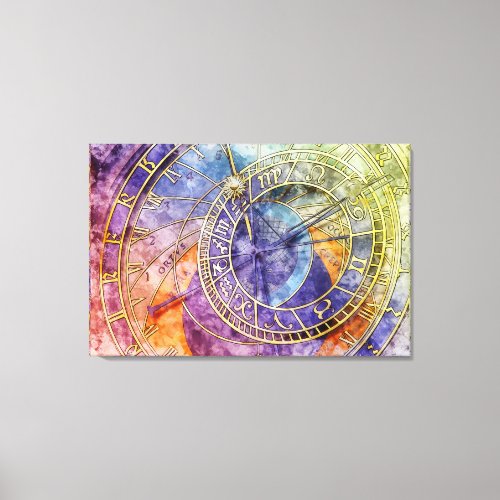 Colorful Time Astrology Abstract Canvas Print