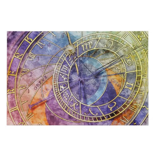 Colorful Time Astrology Abstract Faux Canvas Print