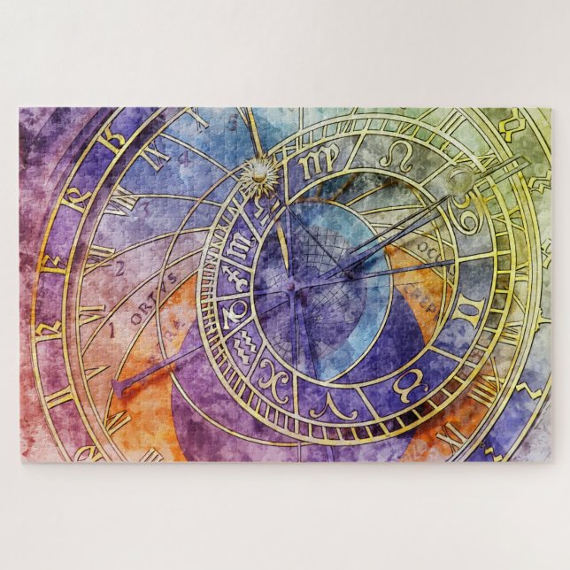 Colorful Time Astrology Abstract Jigsaw Puzzle (Horizontal)
