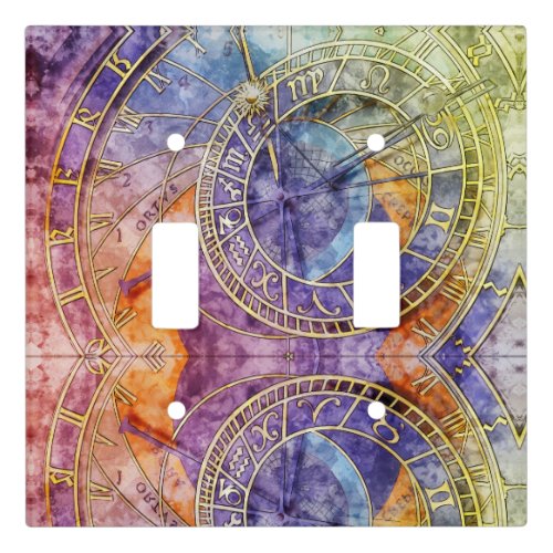 Colorful Time Astrology Abstract Light Switch Cover