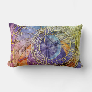 Colorful Time Astrology Abstract Lumbar Pillow