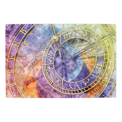 Colorful Time Astrology Abstract Metal Print