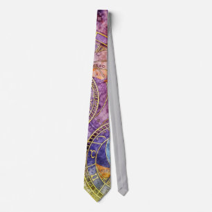 Colorful Time Astrology Abstract Neck Tie