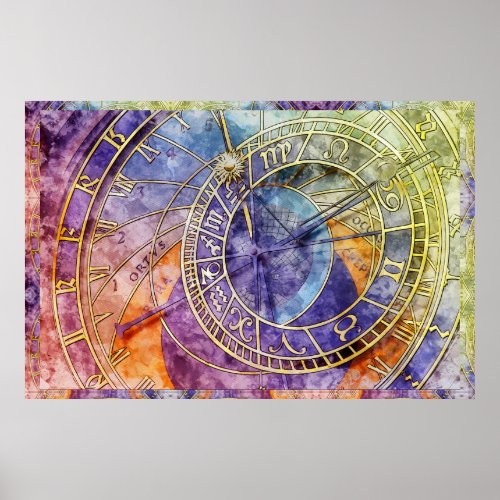 Colorful Time Astrology Abstract Poster