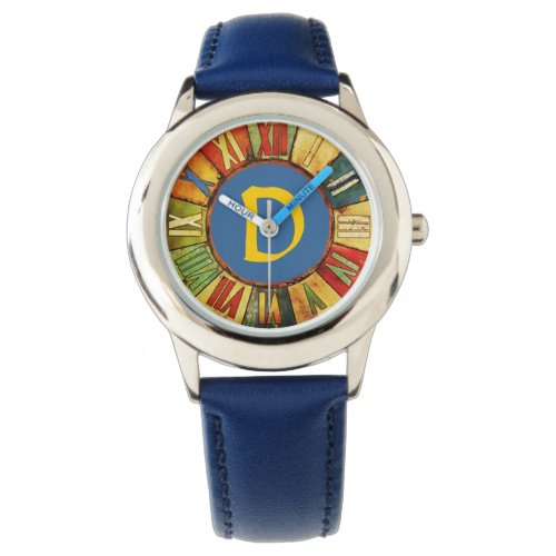 COLORFUL TIME BLUE YELLOW MONOGRAM WATCH