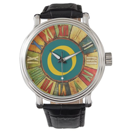 COLORFUL TIME BLUE YELLOW MONOGRAM WATCH
