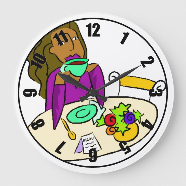 Colorful Time For Coffee Break Clock (Front)