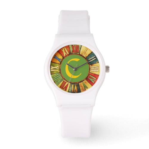 COLORFUL TIME GREEN YELLOW MONOGRAM WATCH