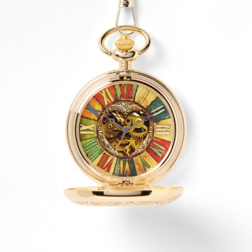 COLORFUL TIME  STEAM PUNK HEART WATCH