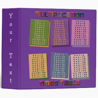Colorful Times Table Binder Fun Kids Teacher