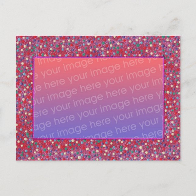 Colorful Tiny Christmas Balls Add Photo Postcards (Front)