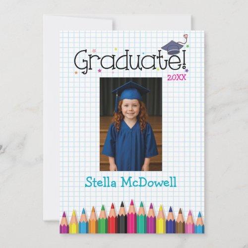 Colorful Tiny Grad Graduation Invitation