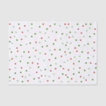 Colorful Tiny Red & Green Circles on White Pattern