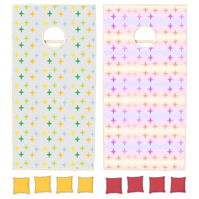 Colorful tiny stars print cornhole set (Set)