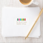 Colorful Tissue Paper Christmas Trees Address  Label<br><div class="desc">Go bold and add a touch of fun to your holiday mailings with these colorful,  modern styled return address labels! They feature overlapping tissue paper Christmas trees in festive colors of red,  green,  lime,  aqua blue,  pink,  and golden yellow.</div>