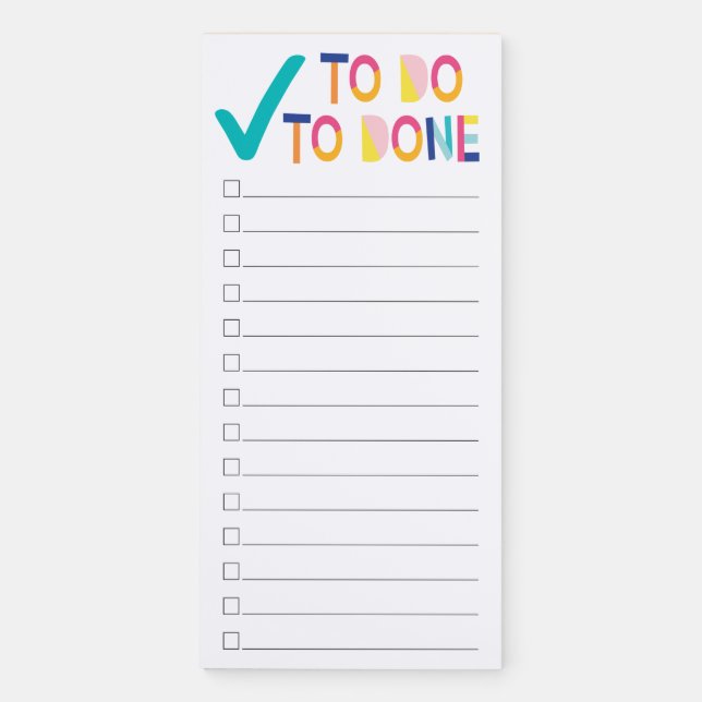 Colorful To Do List Magnetic Notepad (Front)