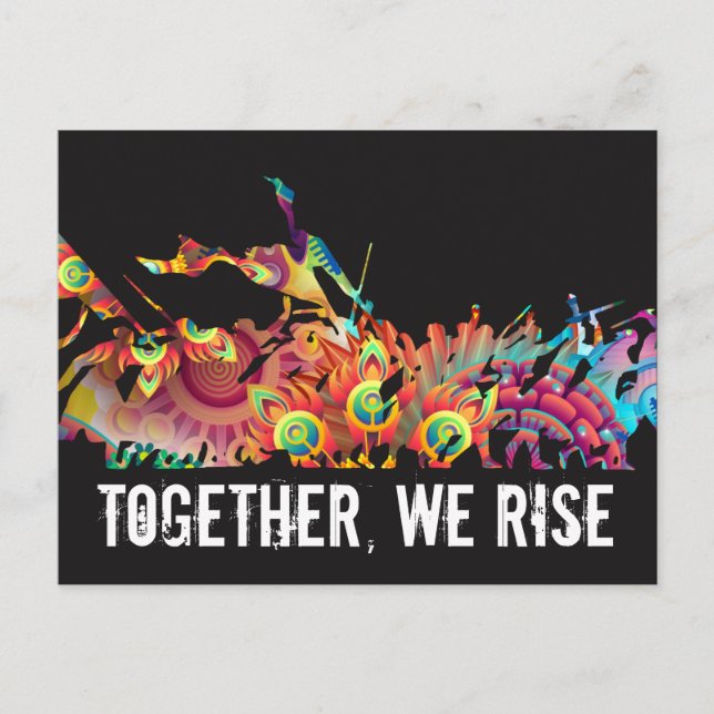 Colorful Together We Rise Postcard (Front)