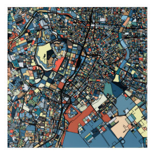 Colorful Tokyo Map Acrylic Print