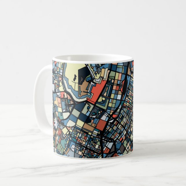 Colorful Tokyo Map Coffee Mug (Front Left)
