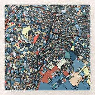 Colorful Tokyo Map Glass Coaster