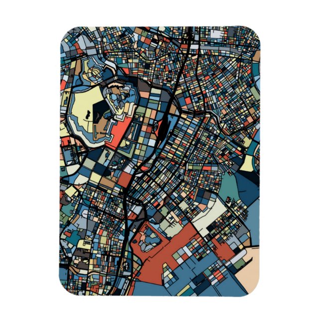 Colorful Tokyo Map Magnet (Vertical)