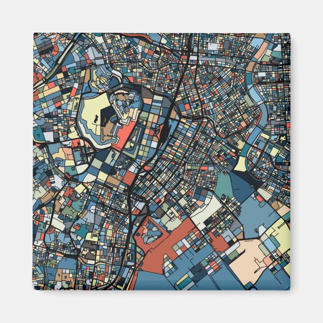 Colorful Tokyo Map Magnet (Front)