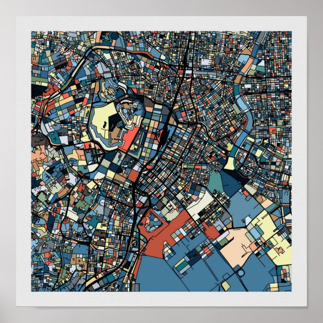 Colorful Tokyo Map Poster (Front)