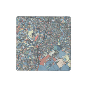 Colorful Tokyo Map Stone Magnet
