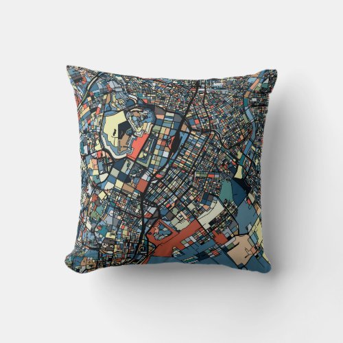 Colorful Tokyo Map Throw Pillow