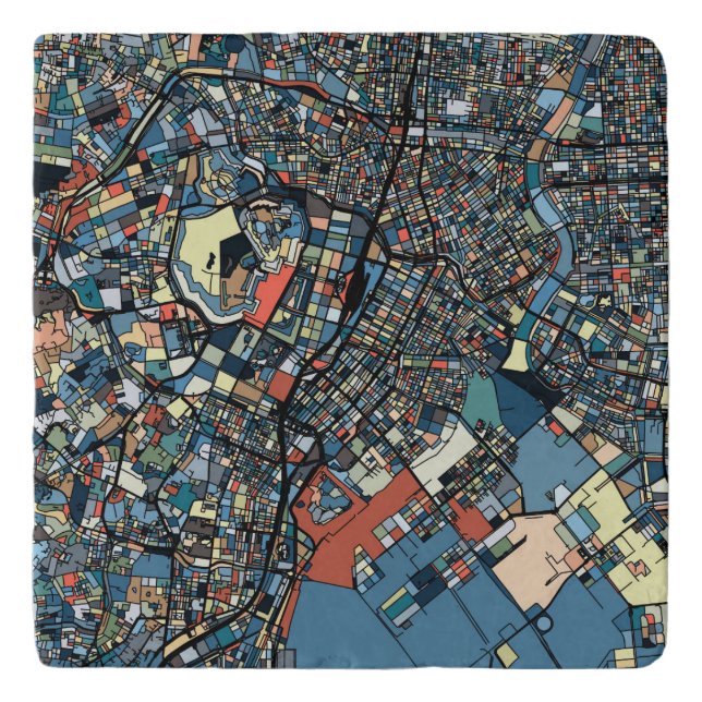 Colorful Tokyo Map Trivet (Front)