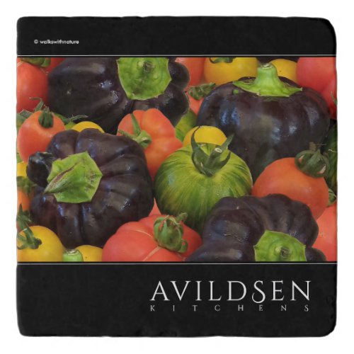 Colorful Tomato  Purple Bell Pepper Medley Trivet