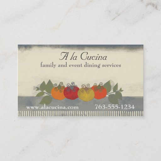 Customizable Colorful tomatoes basil chef catering biz cards business card templates