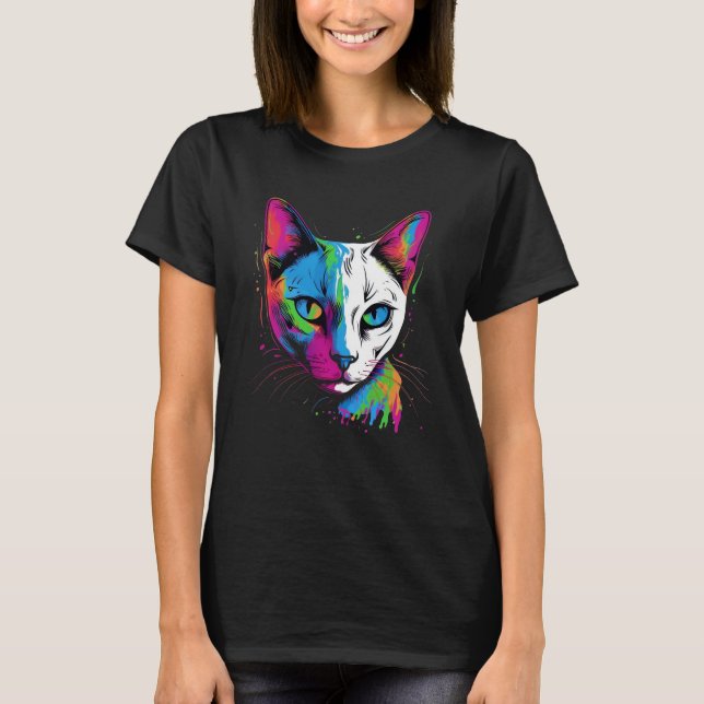 Colorful Tonkinese cat T-Shirt (Front)