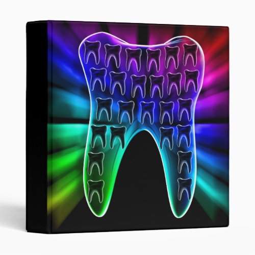 Colorful Tooth Design Dentist Office Supply Binder