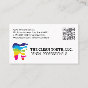 Colorful Tooth Logo Dental Professional Business Card