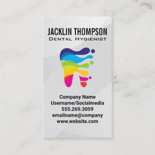 Colorful Tooth Logo   Dental Professional Business Card