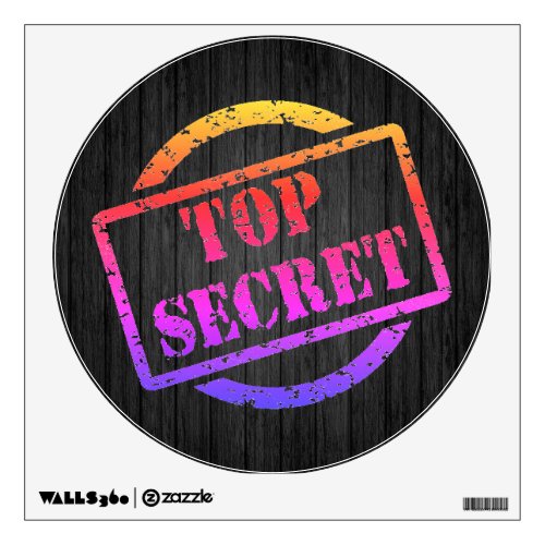 Colorful Top Secret Stamp  Wall Decal