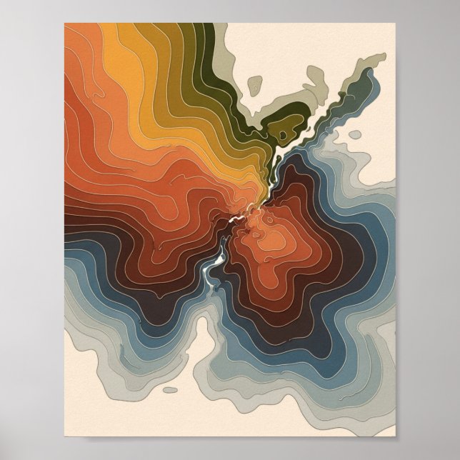 Colorful Topographic Map Print (Front)