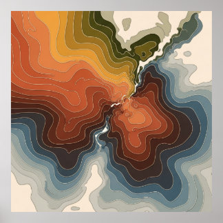 Colorful Topographic Map Print