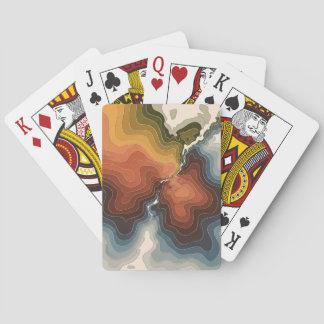 Colorful Topographic Map Print Poker Cards